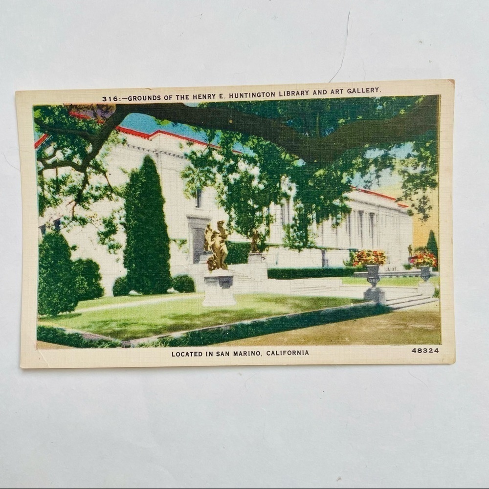 Vintage Grounds of the Henry E. Huntington Library and Art Gallery USA Postcard